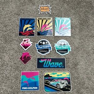 Pink dolphin stickers